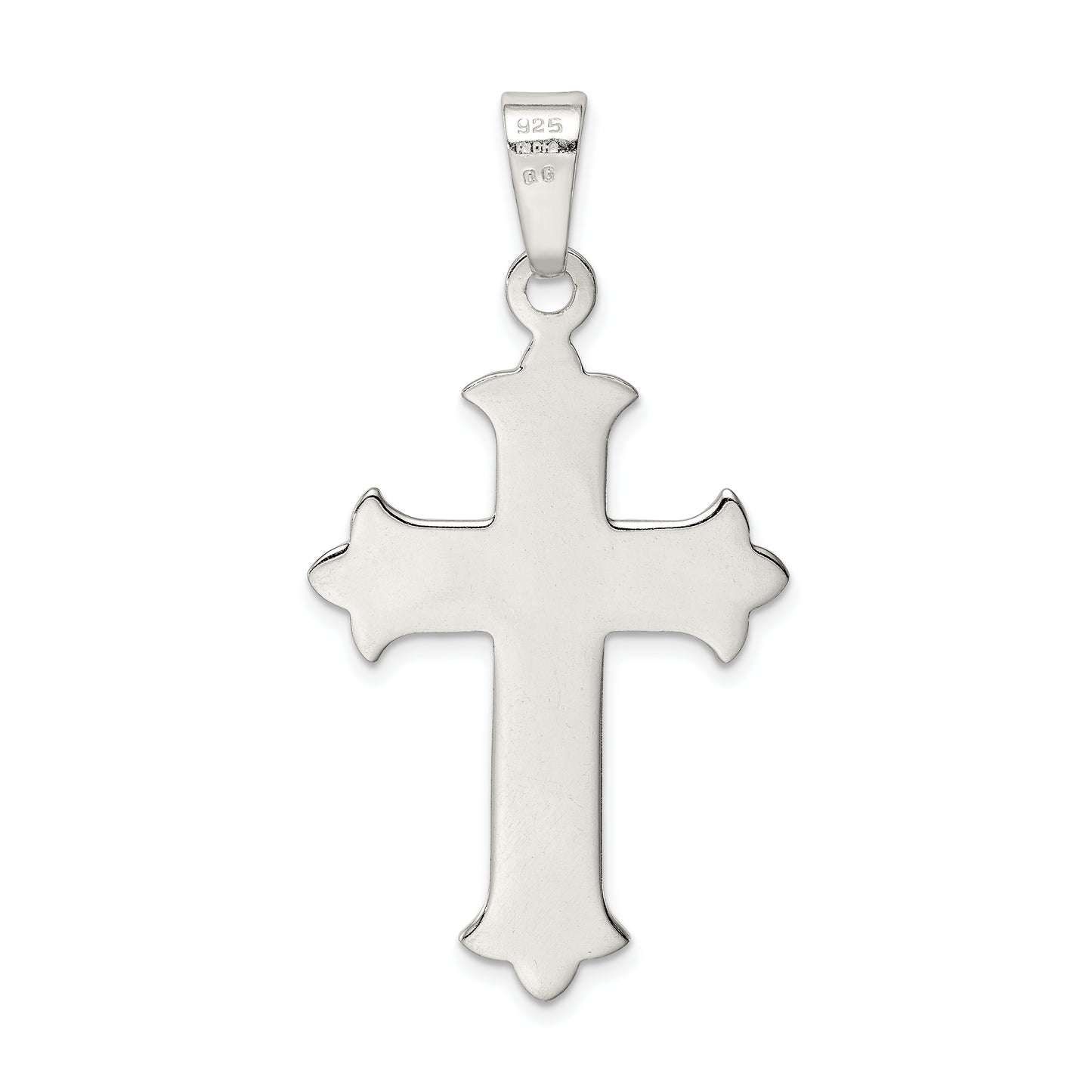 Sterling Silver Polished And Textured Cross Pendant