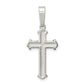 Sterling Silver Polished Matte Center Finish Cross Pendant