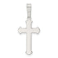 Sterling Silver Polished And Texture Center Finish Cross Pendant