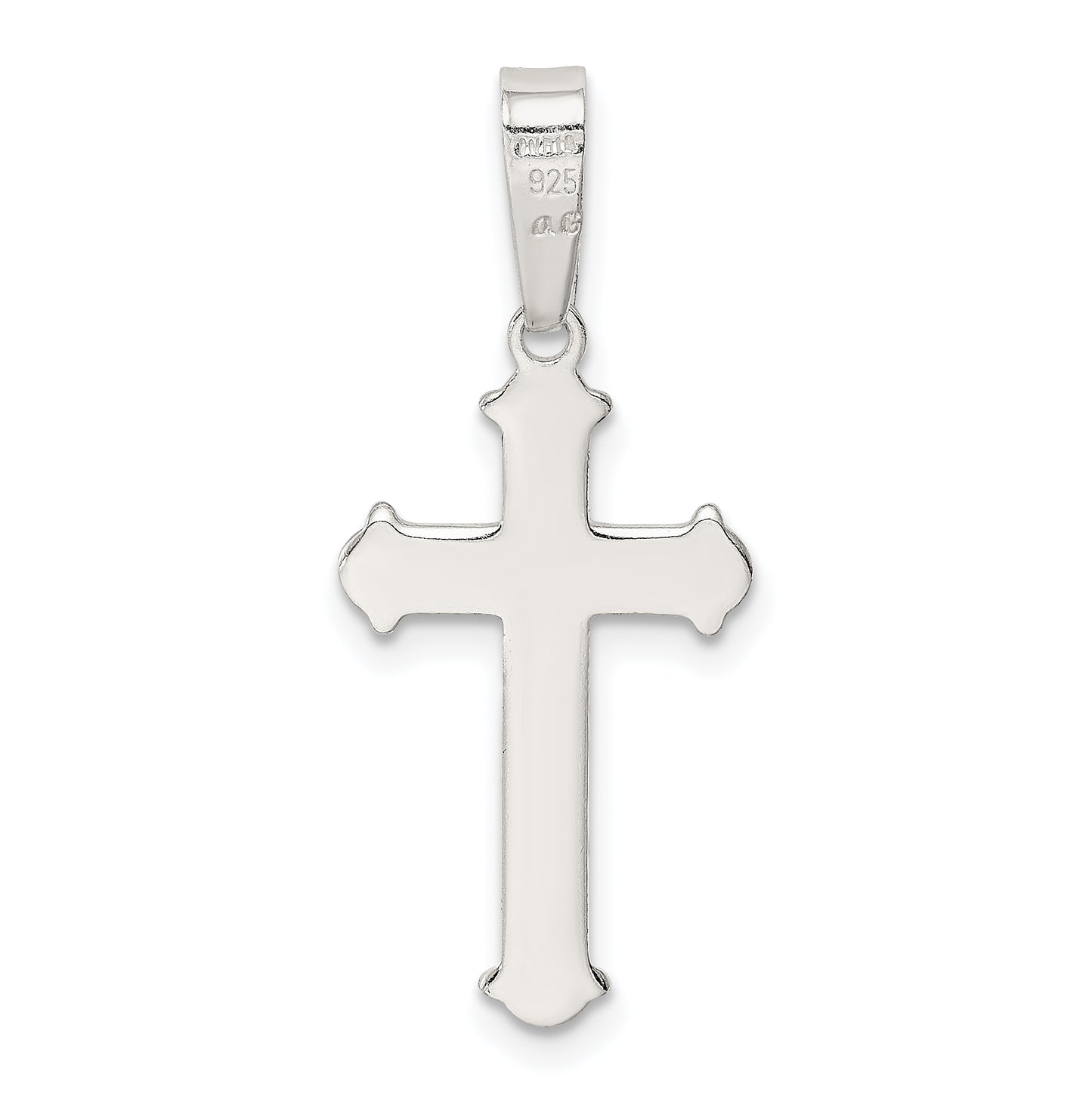 Sterling Silver Polished And Texture Center Finish Cross Pendant