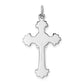 Sterling Silver Rhodium-Plated & Gold-Plated Cross Fleur De Lis Pendant