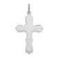 Sterling Silver Rhodium-Plated With Black Epoxy Cross Pendant