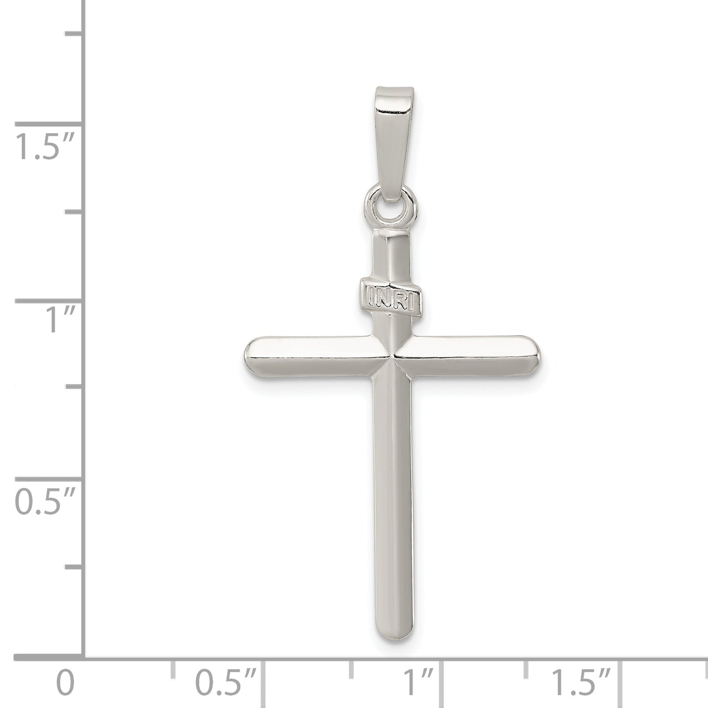 Sterling Silver Polished Inri Cross Pendant