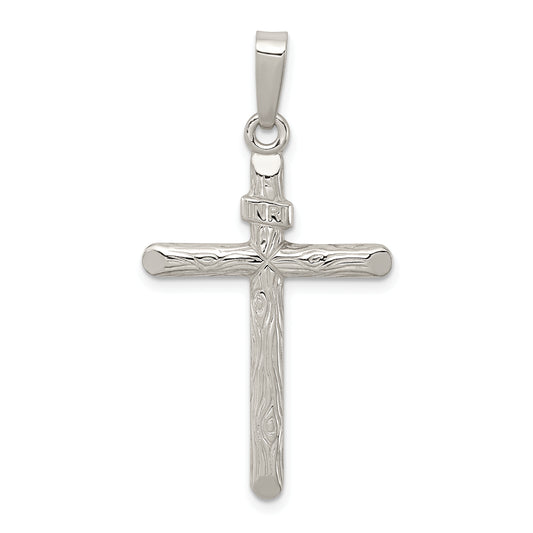 Sterling Silver Polished And Textured Inri Cross Pendant