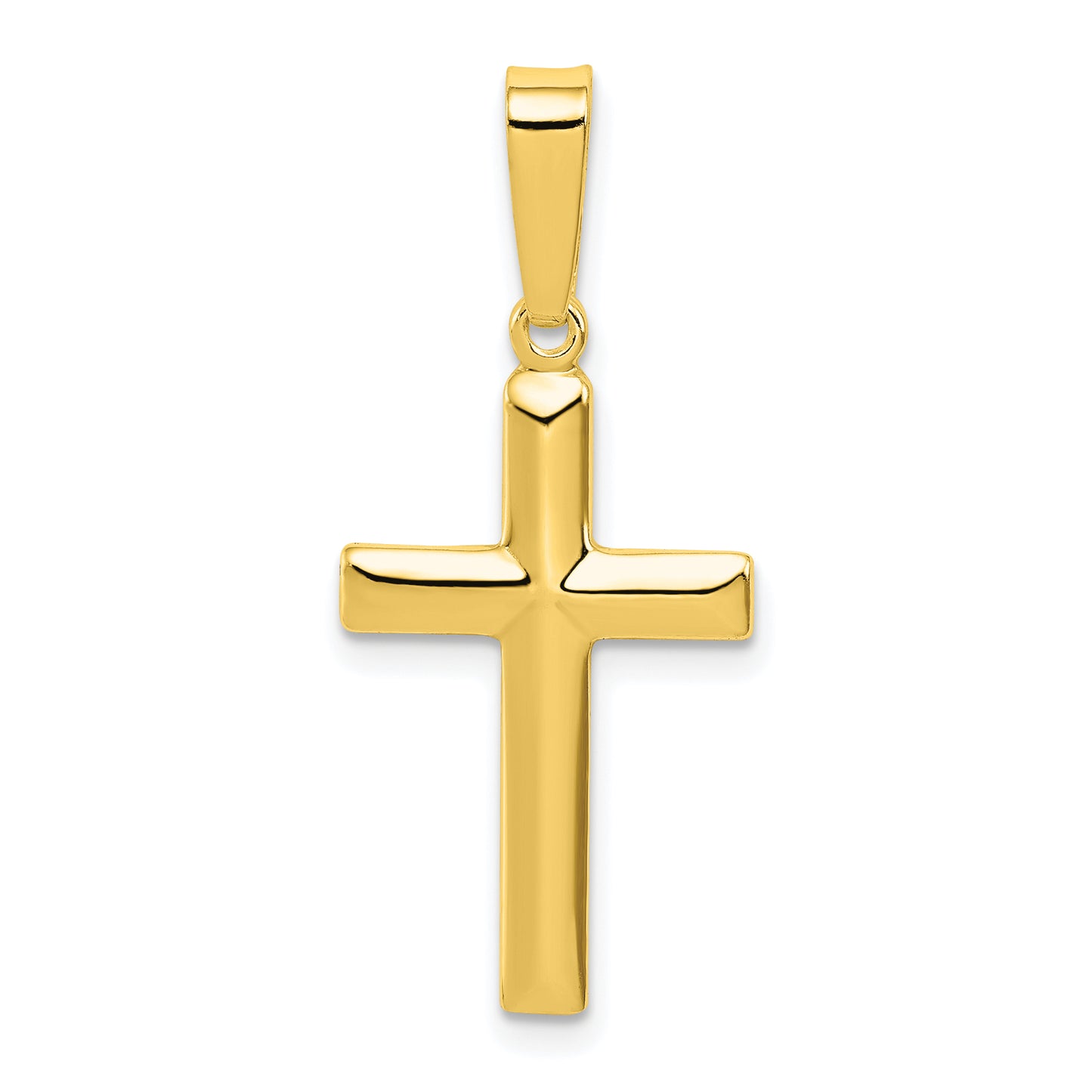 Ss/Gold Plated Sterling Silver Gold-Tone Polished Cross Pendant