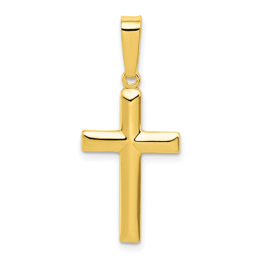 Ss/Gold Plated Sterling Silver Gold-Tone Polished Cross Pendant