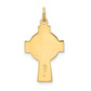 Sterling Silver Rhodium-Plated Polished/Gold-Plated Epoxy Cross Pendant