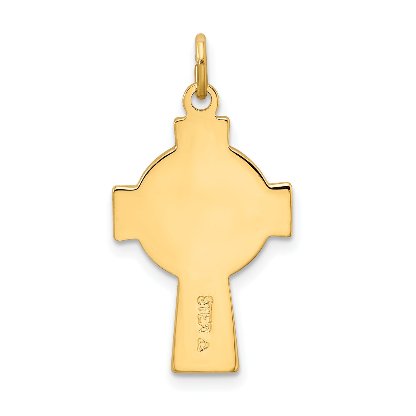 Sterling Silver Rhodium-Plated Polished/Gold-Plated Epoxy Cross Pendant