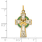 Sterling Silver Rhodium-Plated Polished/Gold-Plated Epoxy Cross Pendant