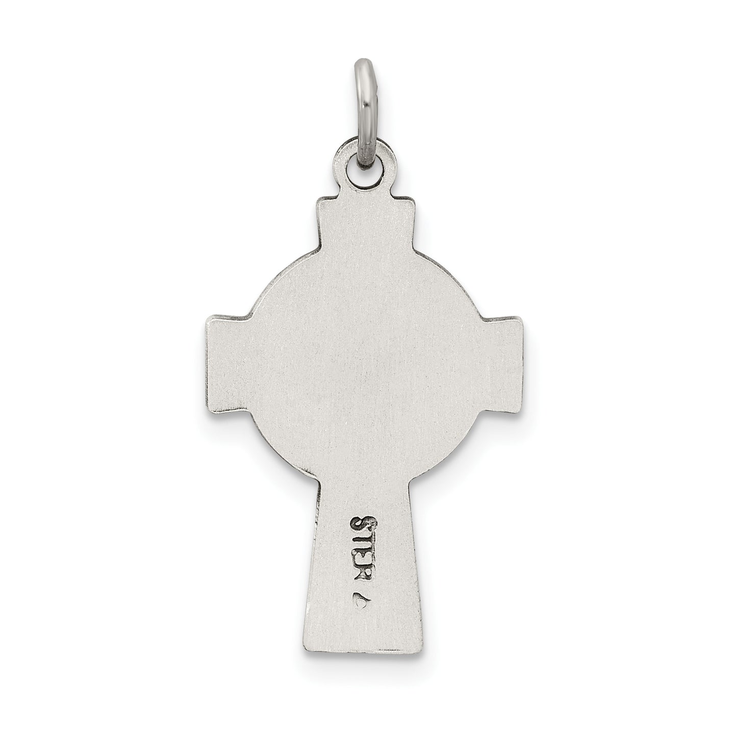 Sterling Silver Antiqued Satin Celtic Cross Pendant