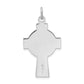 Sterling Silver Rhodium-Plated Polished Epoxy Irish Cross Pendant