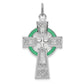 Sterling Silver Rhodium-Plated Polished Epoxy Irish Cross Pendant