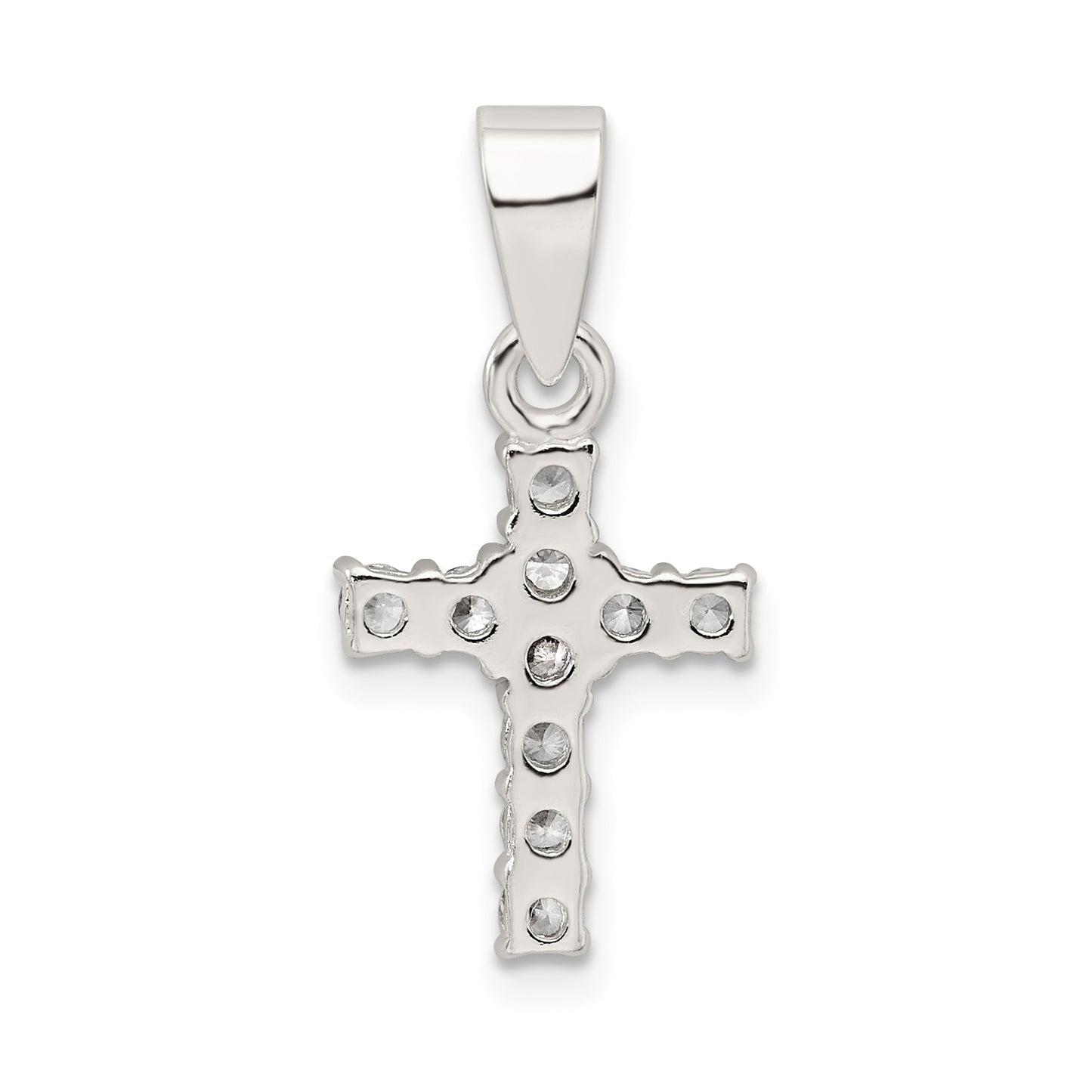 Sterling Silver Cz Cross Pendant