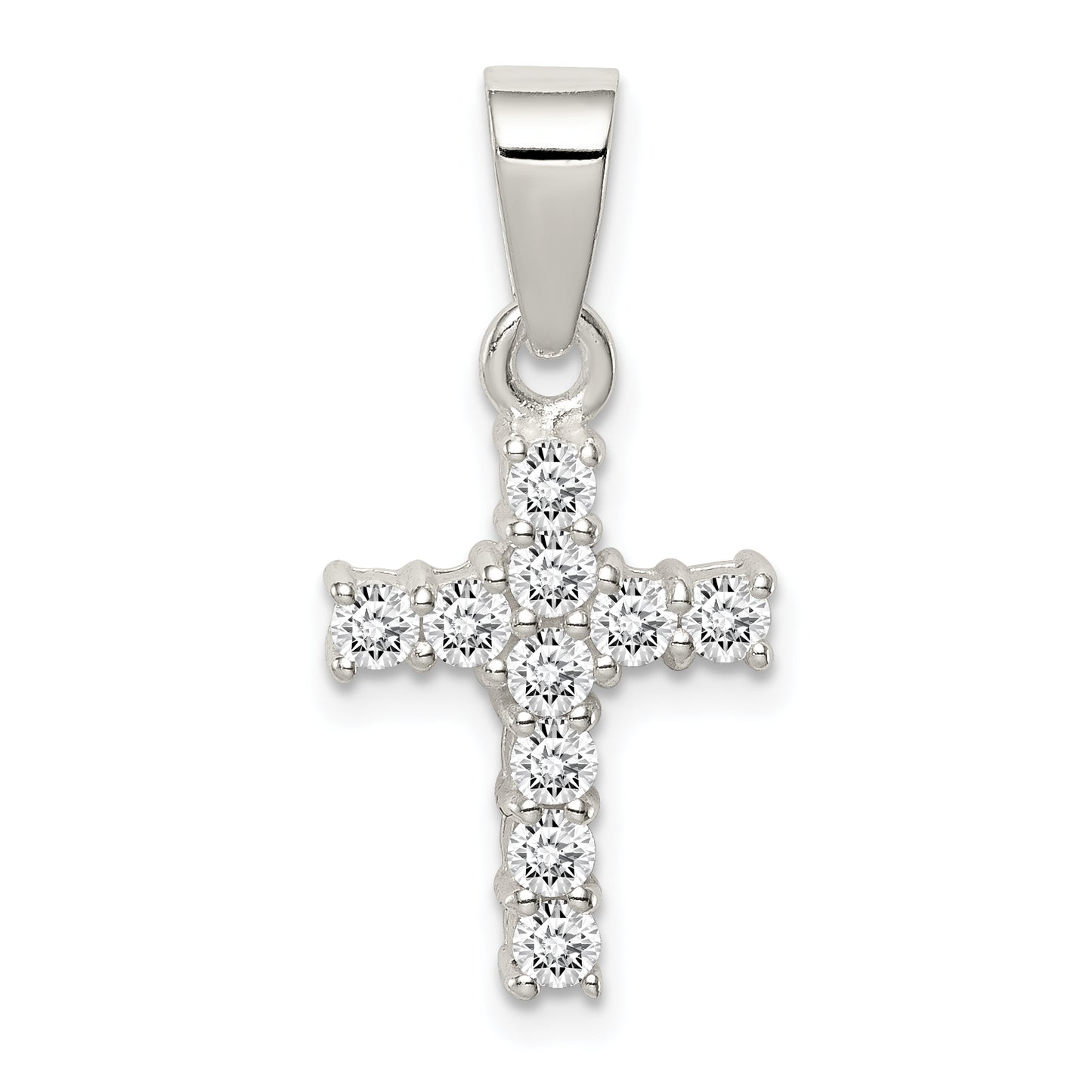 Sterling Silver Cz Cross Pendant