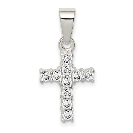 Sterling Silver Cz Cross Pendant