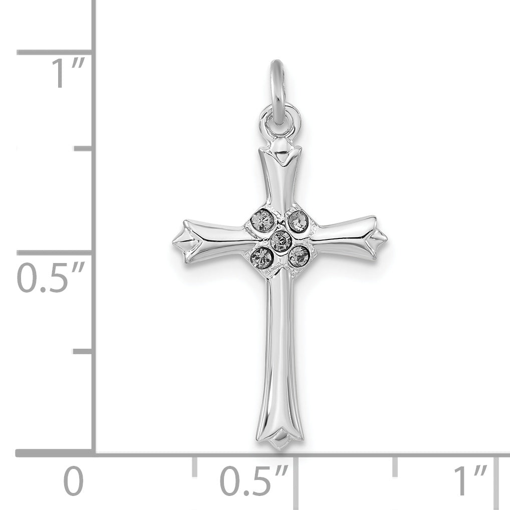 Sterling Silver Cz Cross Pendant