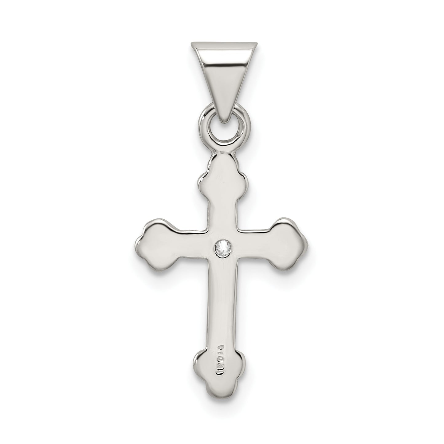 Sterling Silver Cross With Cz Pendant