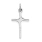 Sterling Silver Rhodium-Plated Cross With Cz Center Pendant