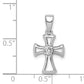 Sterling Silver Rhodium Plated Cz Open Cross Pendant