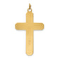 Sterling Silver Rhodium-Plated Satin/Polished Vermeil Corpus Cross Pendant