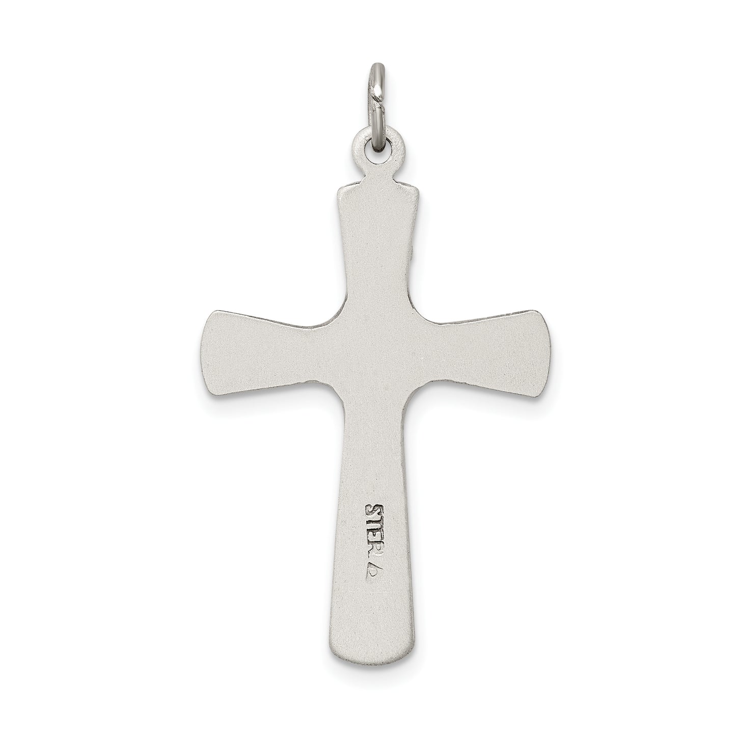 Sterling Silver Satin Antiqued Crucifix Pendant