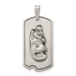 Sterling Silver Satin Antiqued St. Christopher Dog Tag Pendant