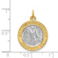 Sterling Silver Rhodium-Plated & Gold-Plated St. Christopher Medal