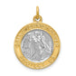 Sterling Silver Rhodium-Plated & Gold-Plated St. Christopher Medal