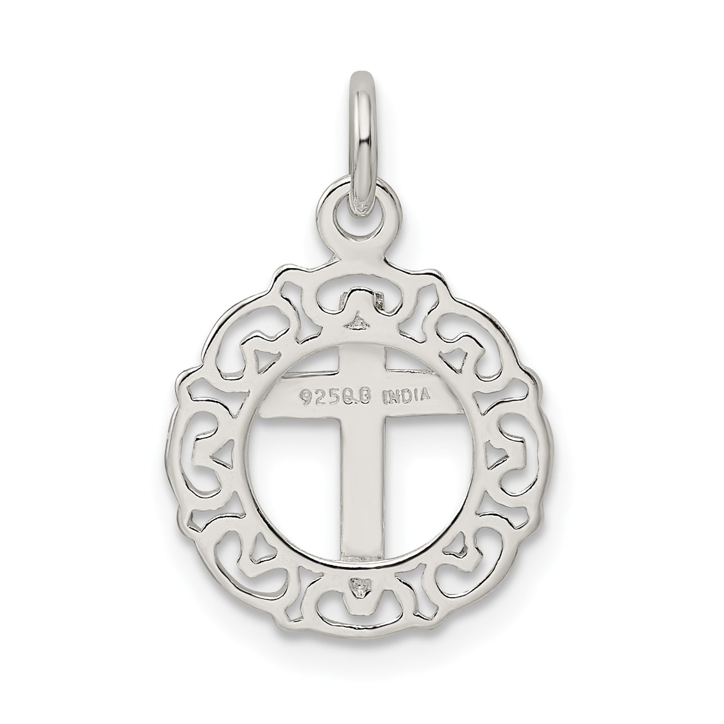 Sterling Silver Circle & Cross Pendant