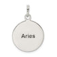 Sterling Silver Polished Antique Finish Aries Horoscope Zodiac Pendant