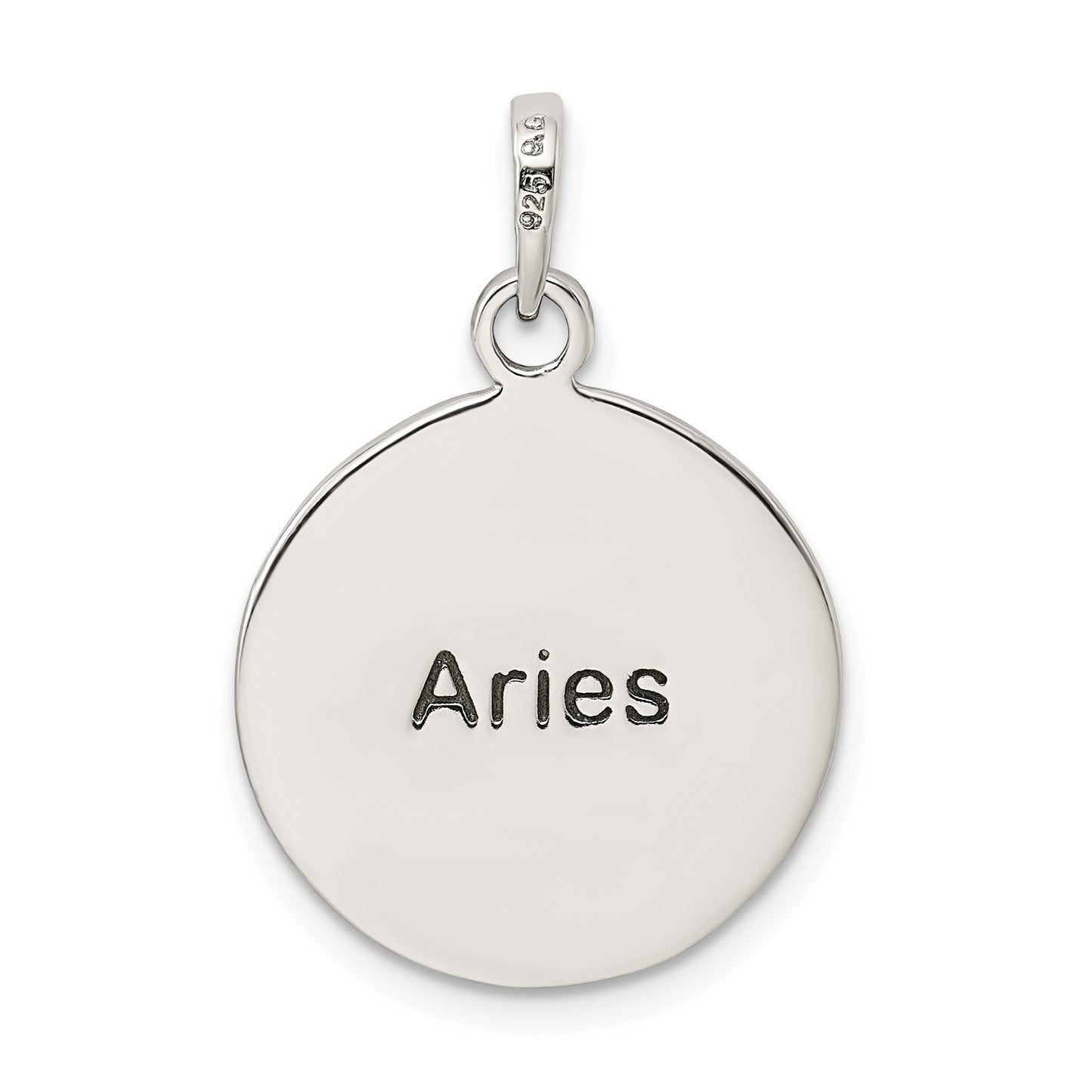 Sterling Silver Polished Antique Finish Aries Horoscope Zodiac Pendant