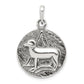 Sterling Silver Polished Antique Finish Aries Horoscope Zodiac Pendant