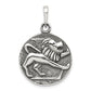 Sterling Silver Polished Antique Finish Leo Horoscope Zodiac Pendant