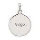 Sterling Silver Polished Antique Finish Virgo Horoscope Zodiac Pendant