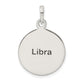 Sterling Silver Polished Antique Finish Libra Horoscope Zodiac Pendant