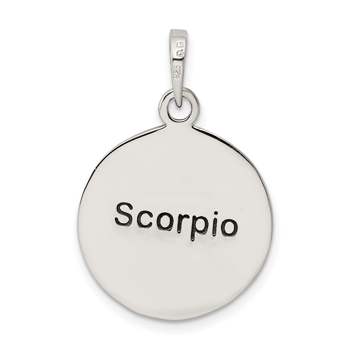 Sterling Silver Polished Antique Finish Scorpio Horoscope Zodiac Pendant