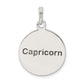 Sterling Silver Polished Antique Finish Capricorn Horoscope Zodiac Pendant