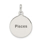 Sterling Silver Polished Antique Finish Pisces Horoscope Zodiac Pendant