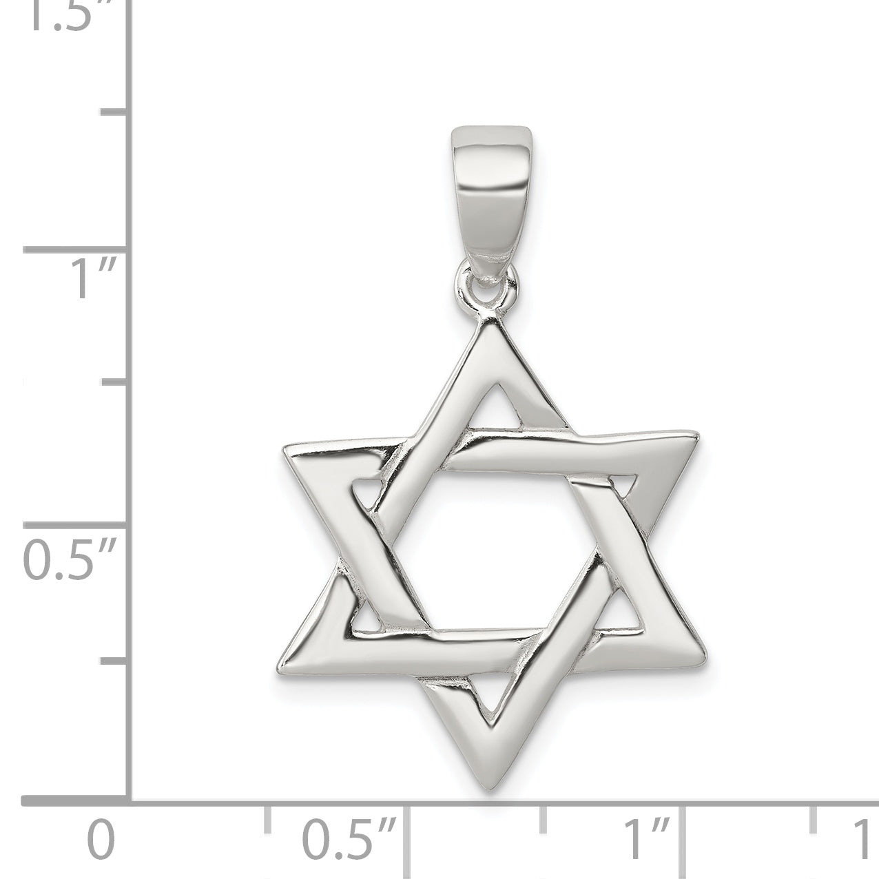 Sterling Silver Polished Star Of David Pendant