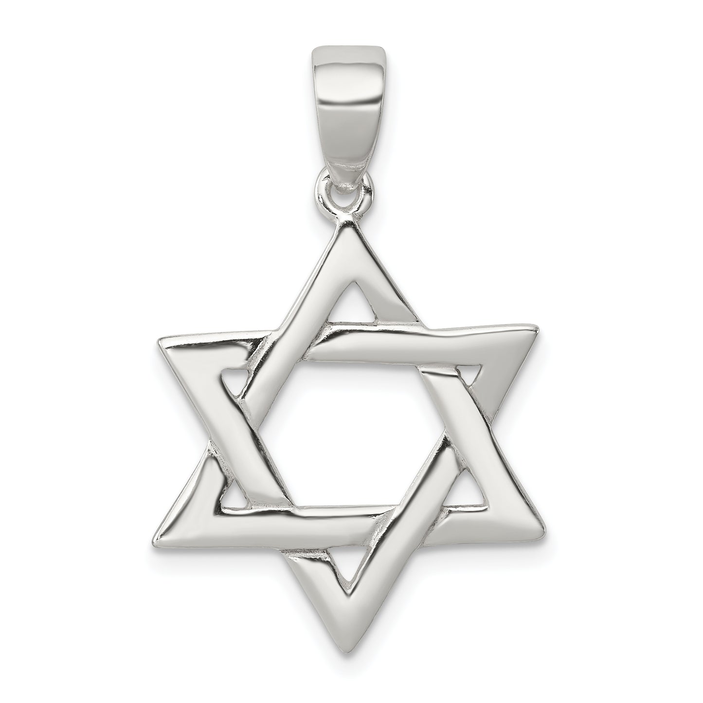 Sterling Silver Polished Star Of David Pendant