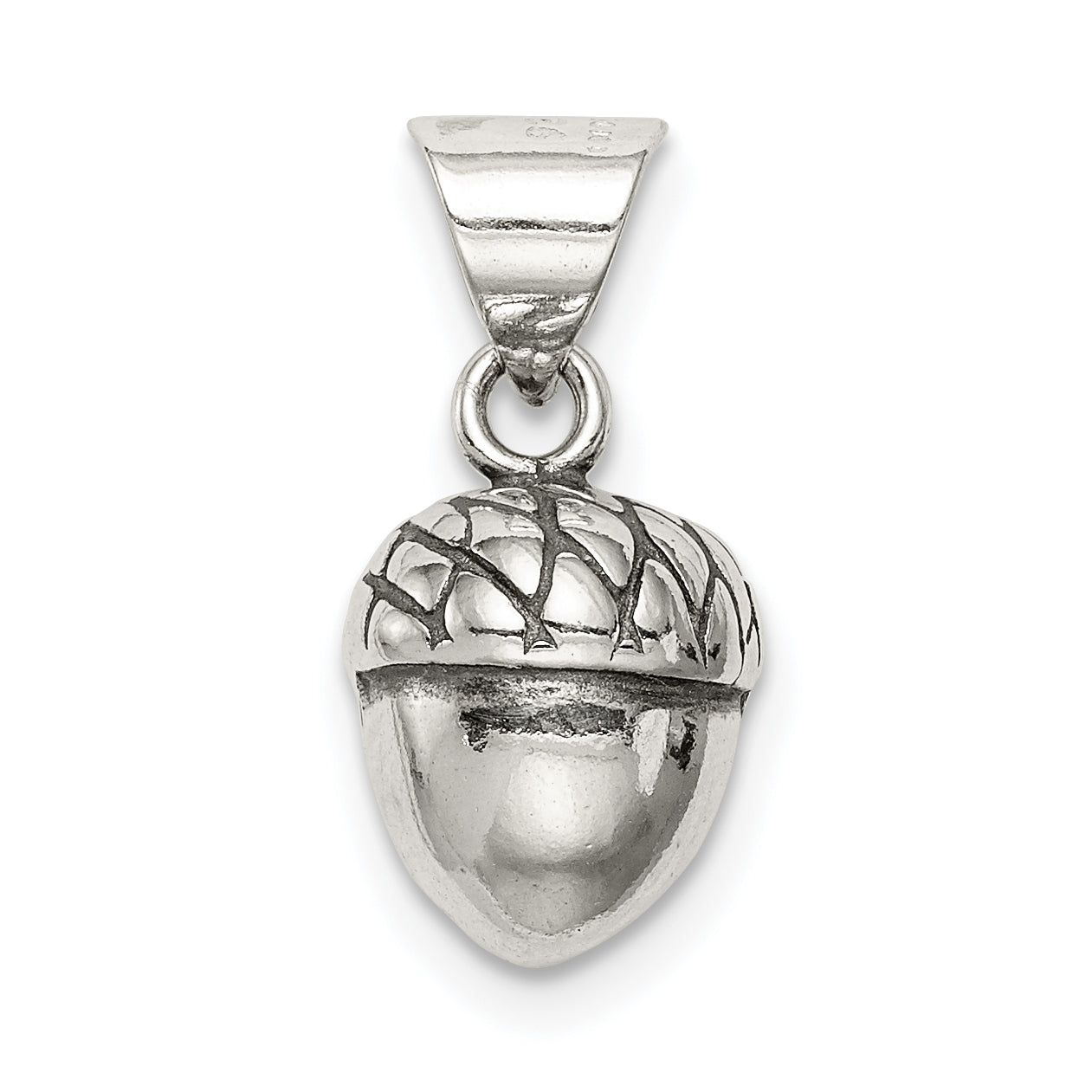 Sterling Silver Antiqued Acorn Pendant