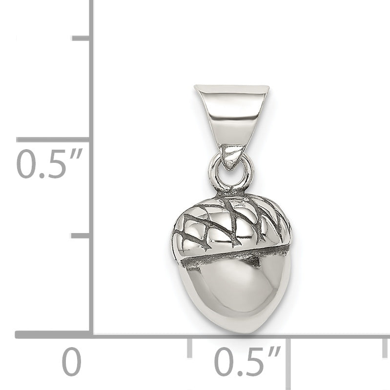 Sterling Silver Antiqued Acorn Pendant