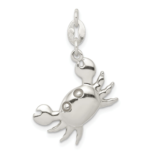 Sterling Silver Polished Crab Charm