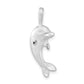 Sterling Silver Satin & Diamond-Cut Dolphin Pendant