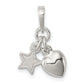 Sterling Silver Heart And Star Pendant