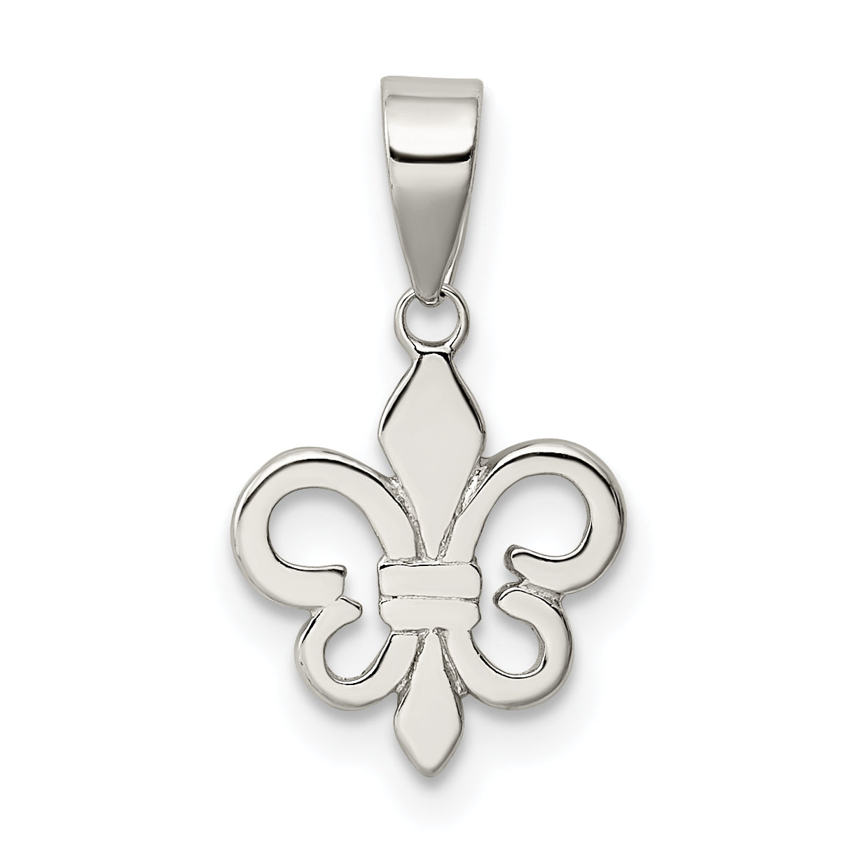 Sterling Silver Polished Fleur De Lis Pendant