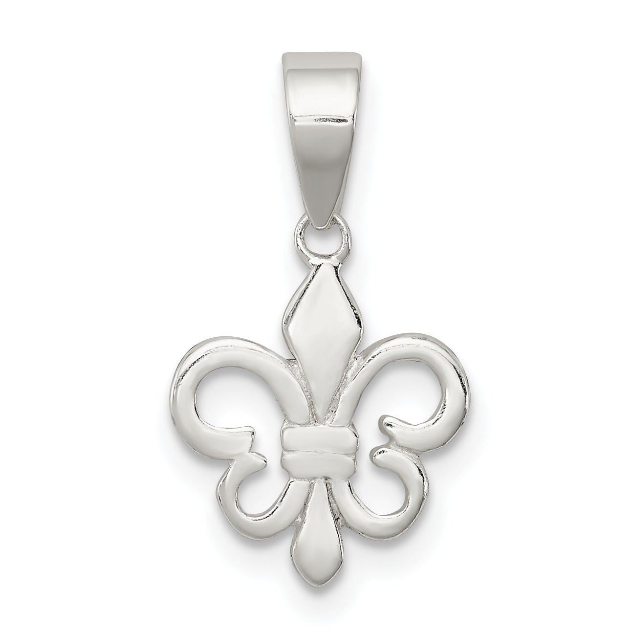 Sterling Silver Polished Fleur De Lis Pendant