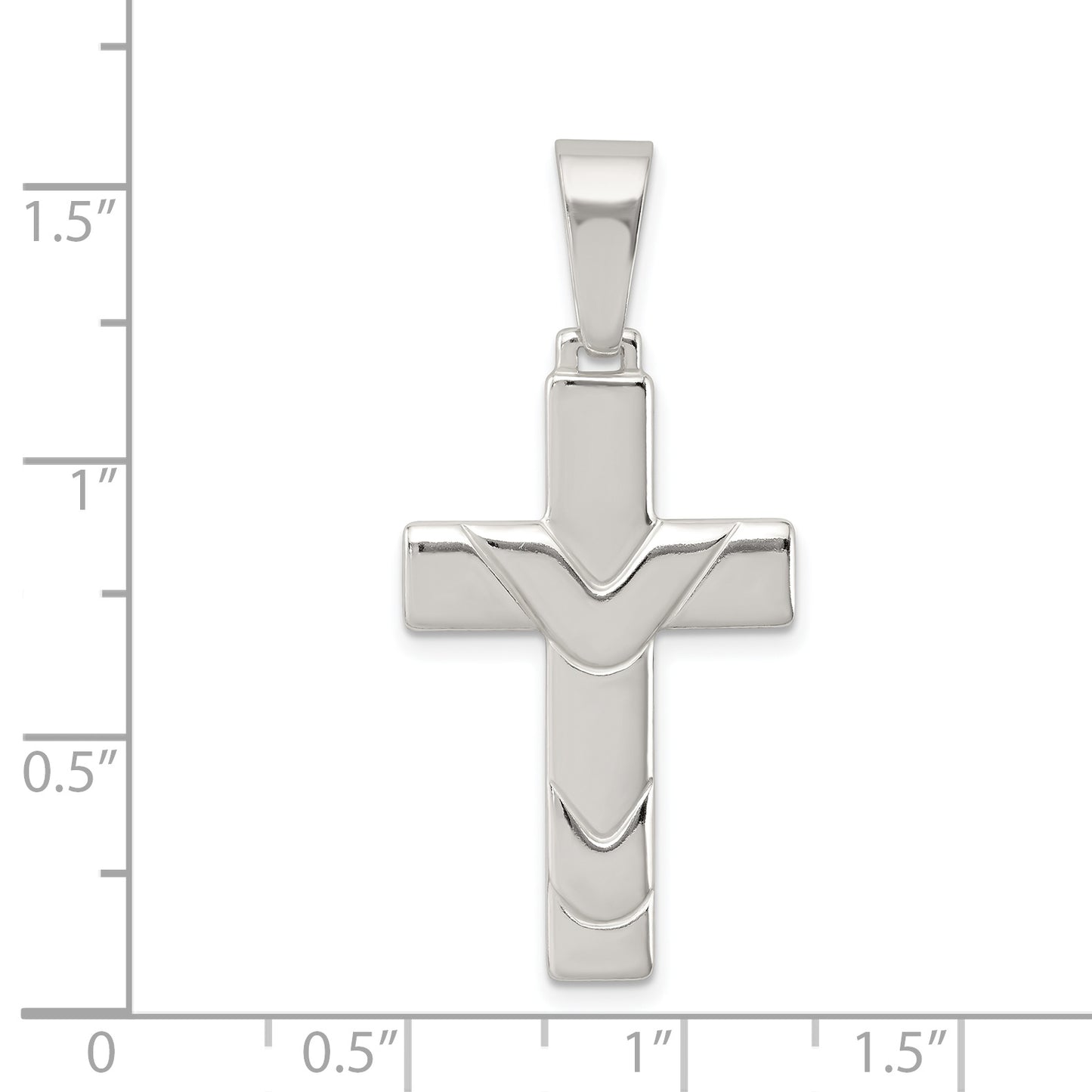 Sterling Silver Polished Cross Pendant