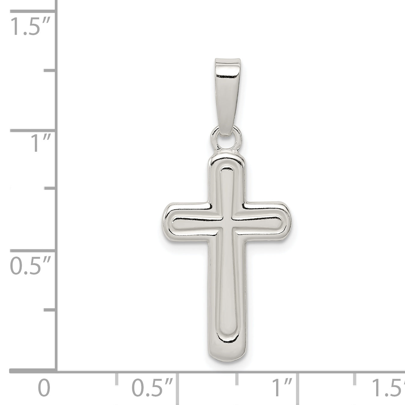 Sterling Silver Polished Cross Pendant