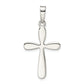 Sterling Silver Polished Textured Matte Cross Pendant